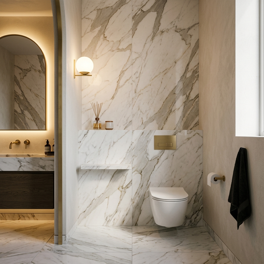 Italian marble full bathroom